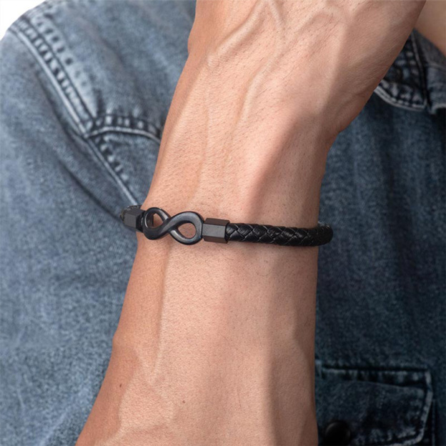 For Grandson - Grandmother and Grandson A link That  Can Never Be Undone Ceramic Infinity Braided Bracelet