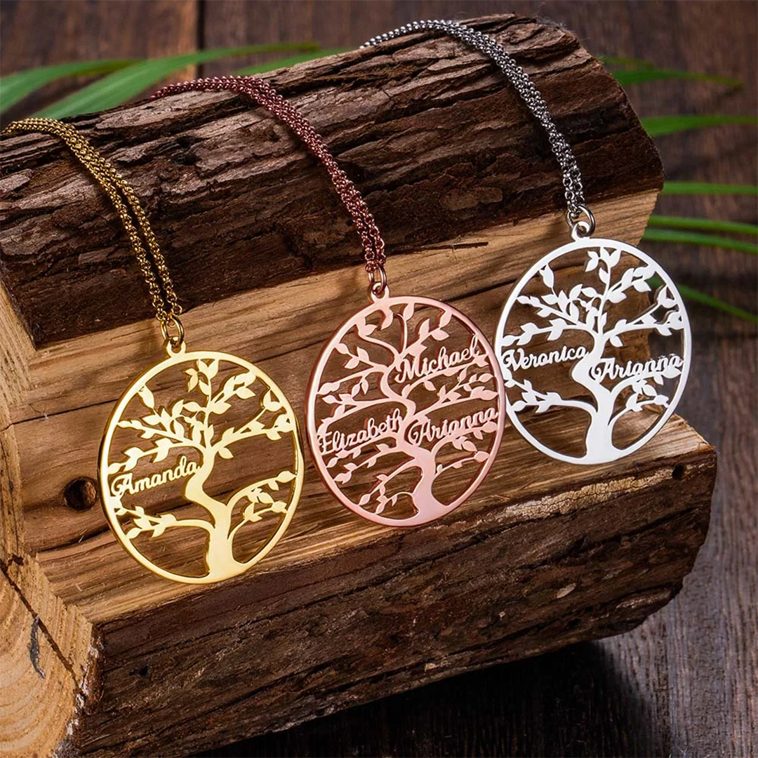 For Mom - The Family Root Customized 1-10 Names Family Tree Necklace
