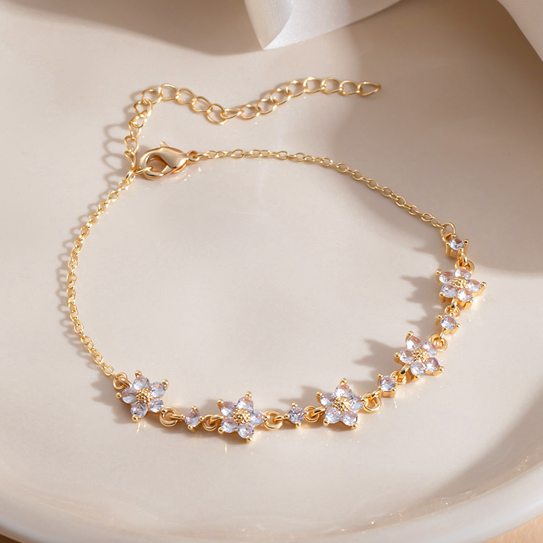 Bloom In Your Own Time Flowers & Leaves Bracelet