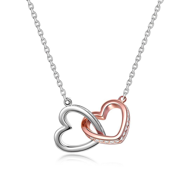 S925 The Love Between Mother And Daughter Is Forever Heart to Heart Necklace