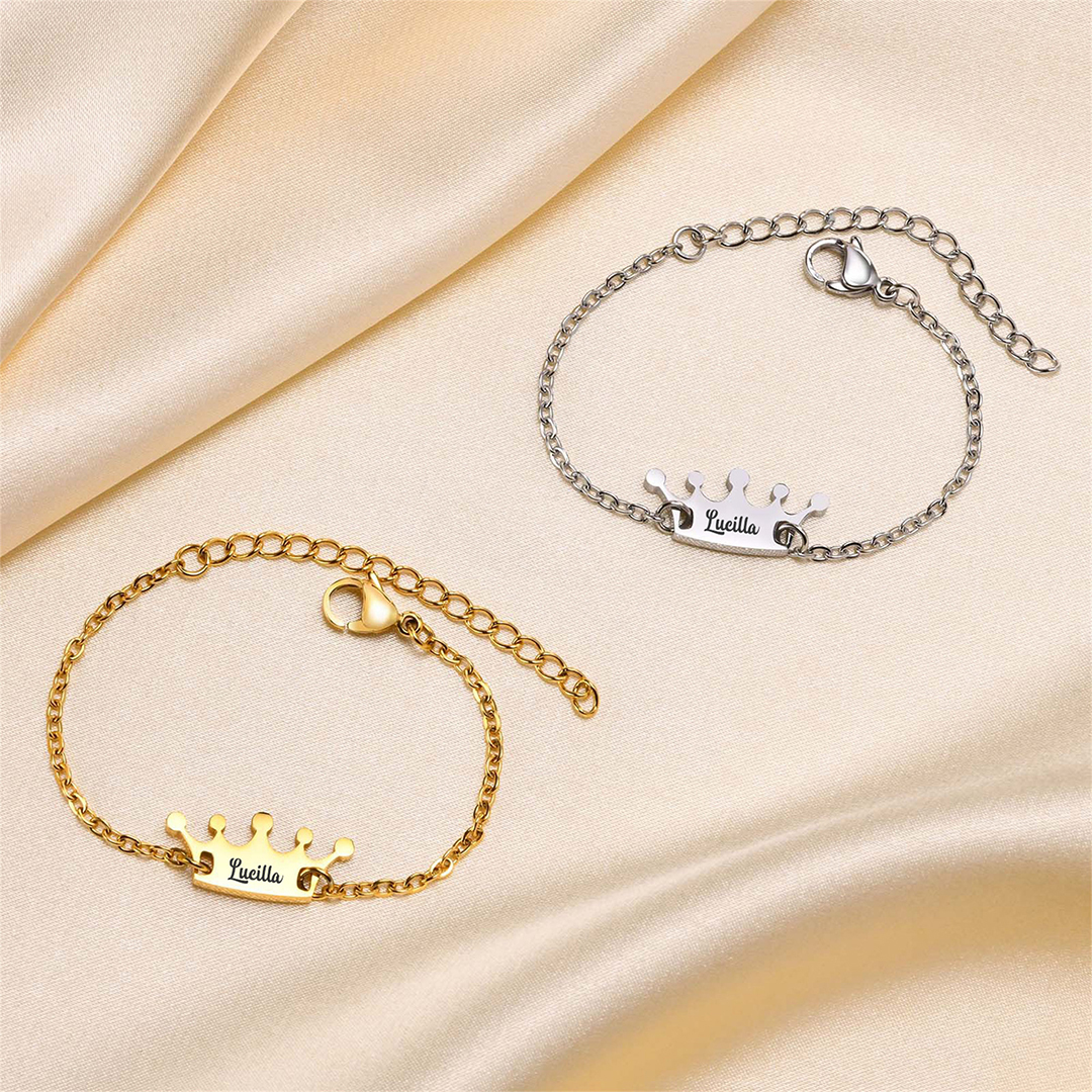 Custom Name Crown Bracelet
