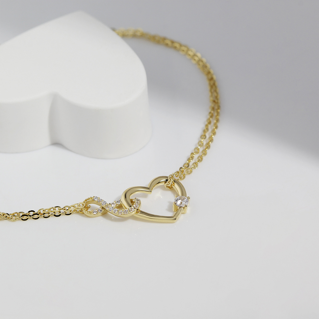 For Daughter - S925 I Love You Until Infinity Runs Out Infinite Heart Double Layer Bracelet