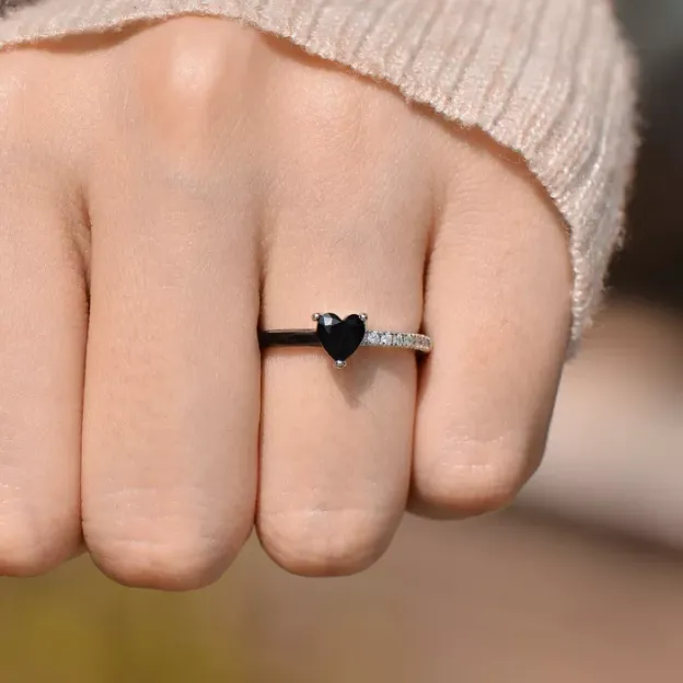 For Self - I’m Choosing Me I’m Choosing My Peace Drip Glaze Half Diamond Ring
