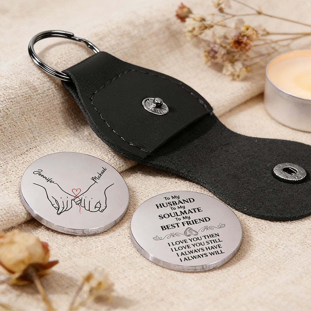 For Love-Personalized Couple Hand-Holding Name Coin