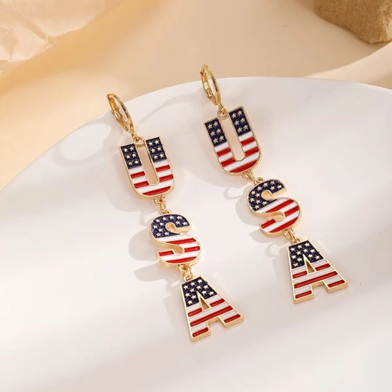 USA Letter Earrings