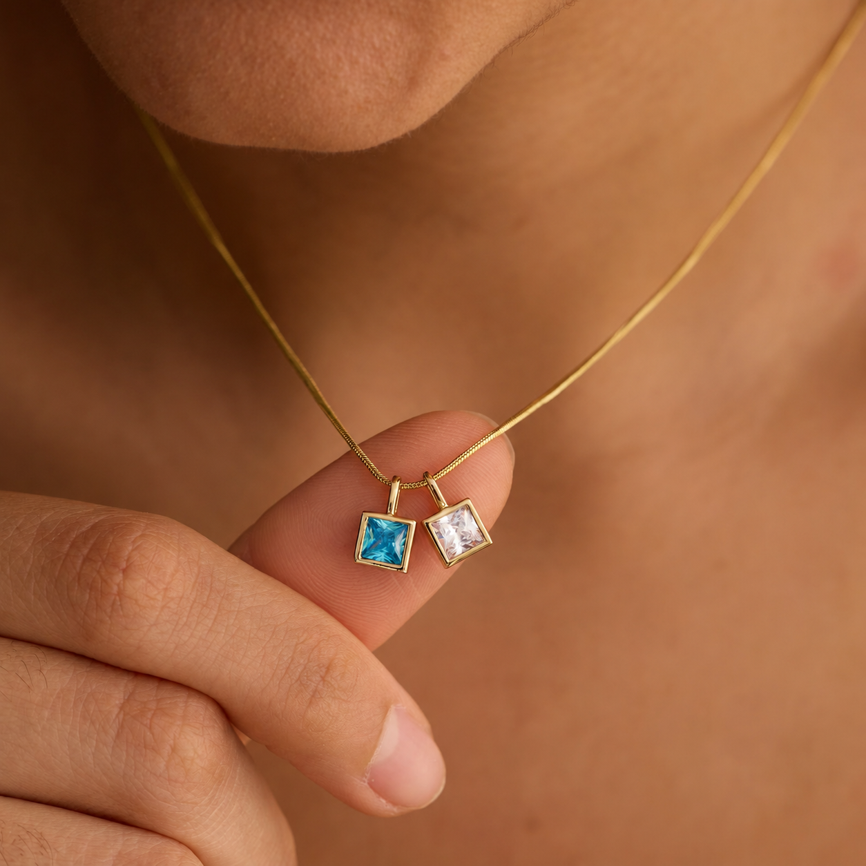 Personalized necklaces with 1-10 birthstones