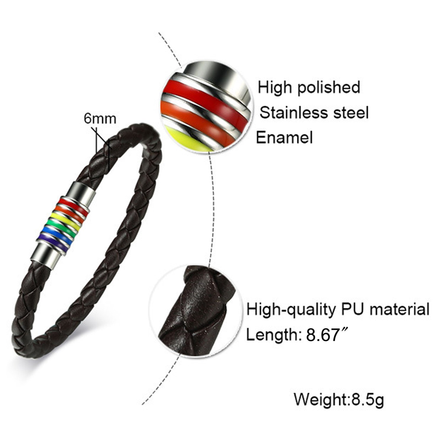 LGBTQ Rainbow Magnetic Bracelet