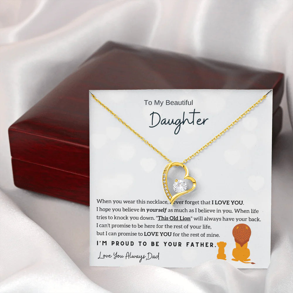 For Daughter - I'm Proud To Be Your Father Heart Necklace