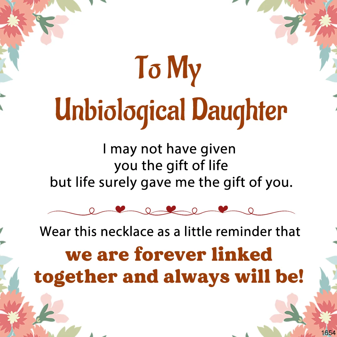 For Unbiological Daughter - Forever Linked Together Circle Heart Necklace