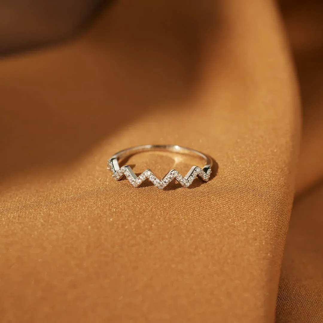 For Daughter - Mom's Love Highs & Lows Wave Ring