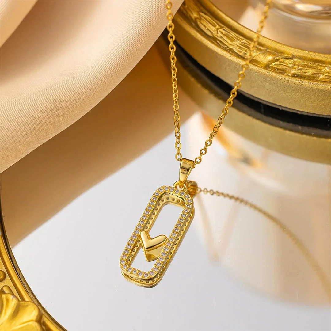 For Unbiological Daughter - Forever Linked Together Circle Heart Necklace