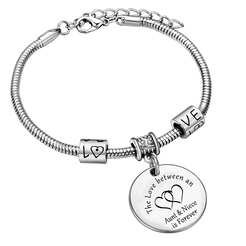 For Aunt/Niece - The love between aunt & niece is forever pendant bracelet