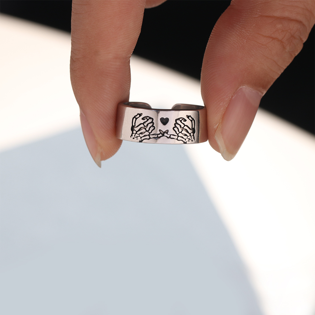 For Friend - S925 Ride or Die Skeleton Pinky Promise Ring