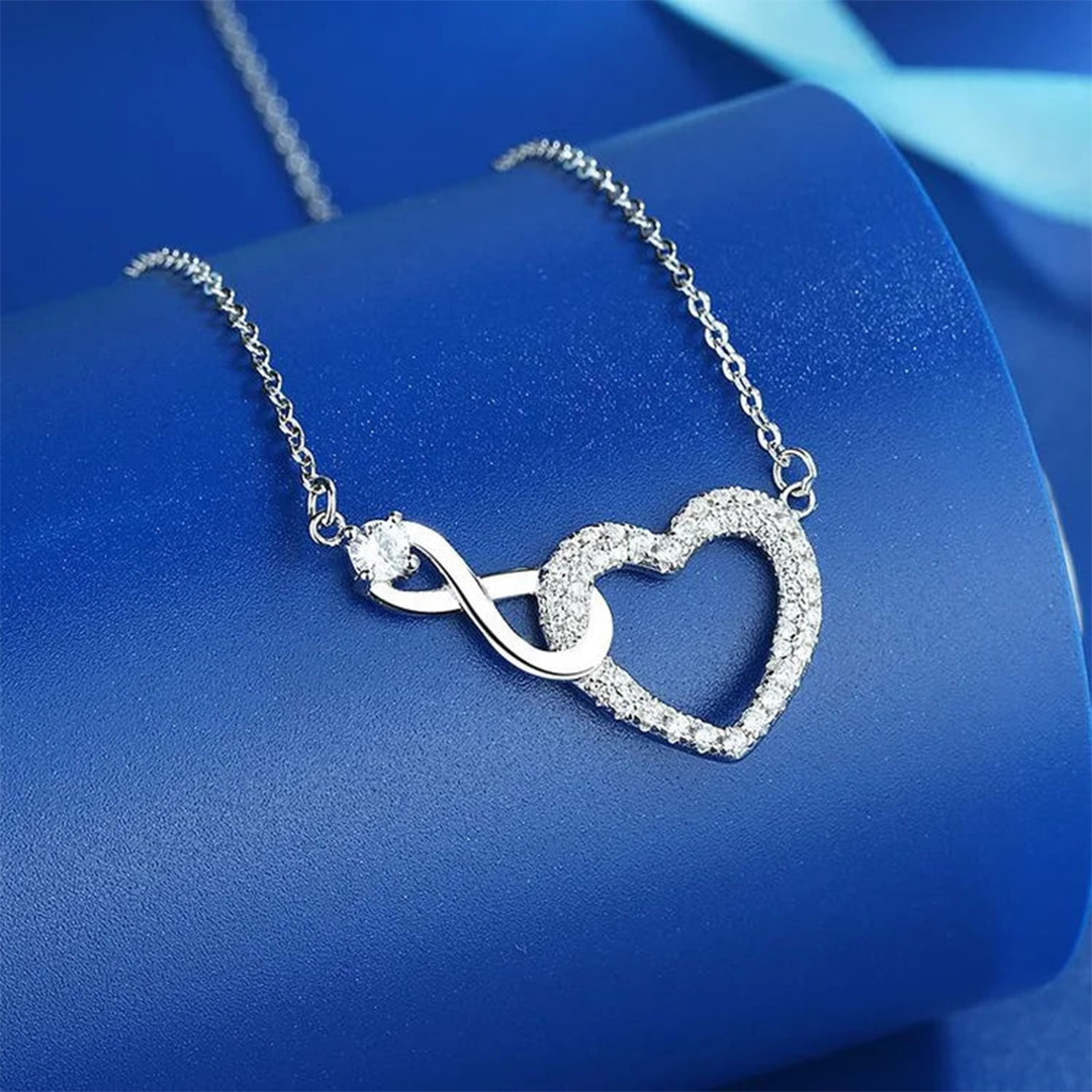For Daughter - S925 Always Shine Like The Brightest Star Lnfinity Heart Necklace