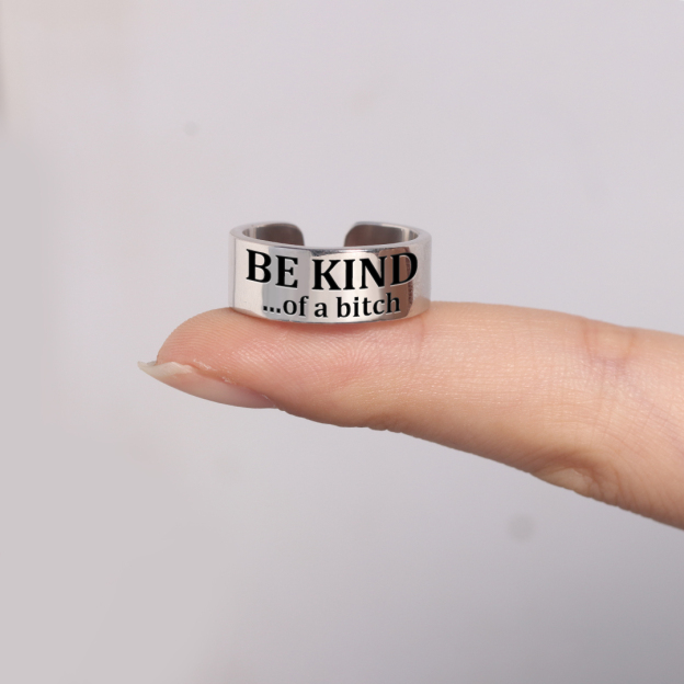 Be Kind...of a B❤tch Wide Band Ring