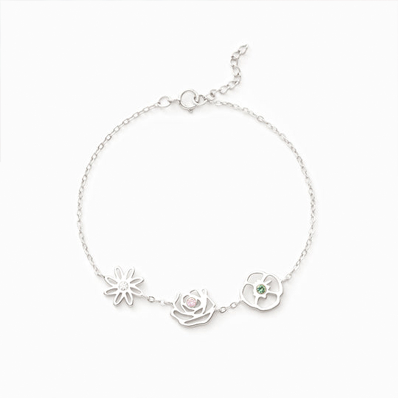 For Grandma - Grandma's Garden Custom Birth Flowers Bracelet