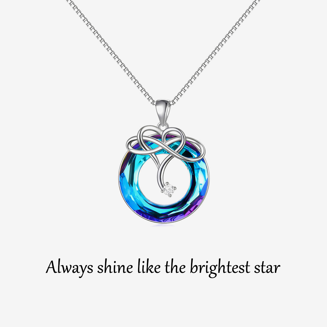 For Bonus Daughter-S925 Love You With All My Heart Crystal Necklace