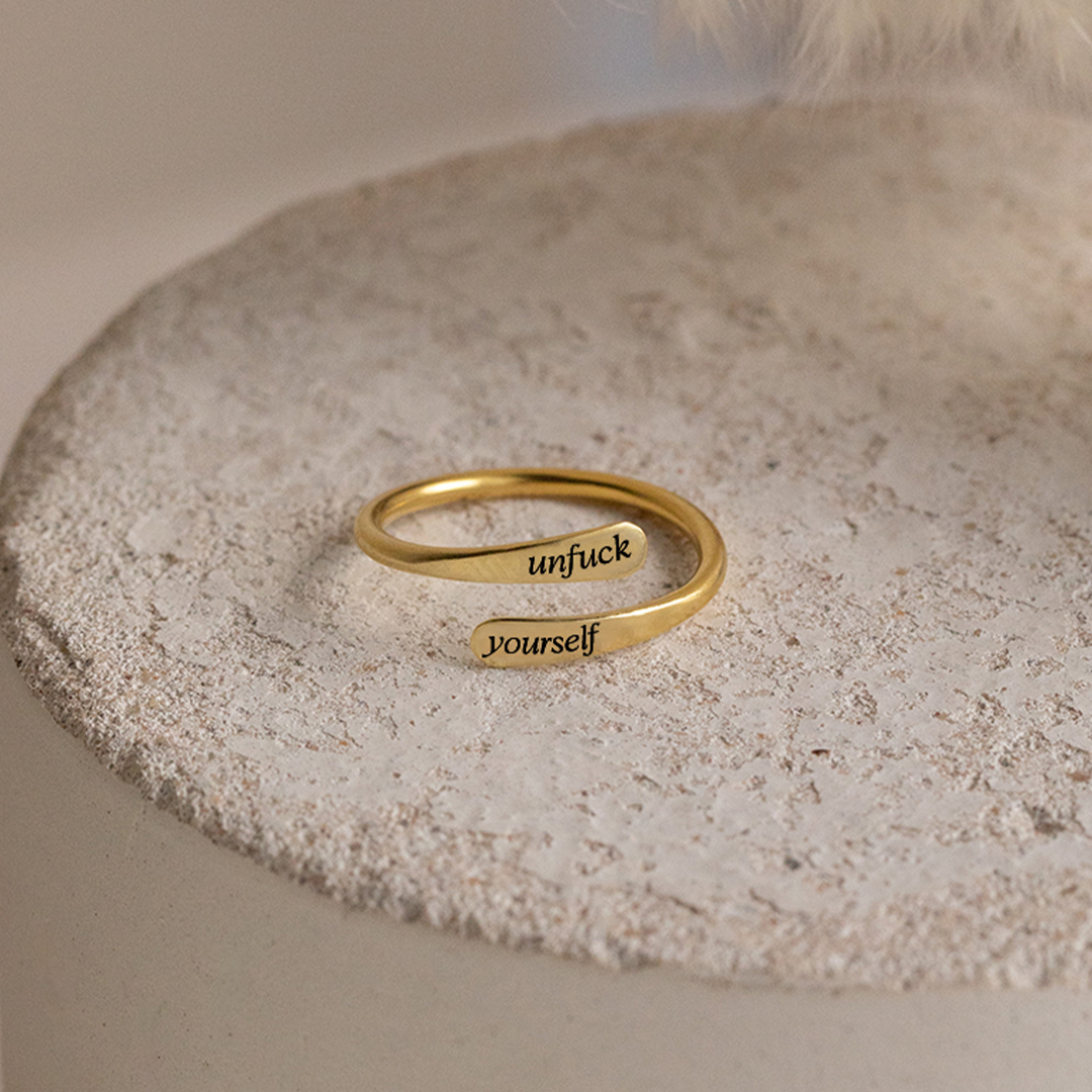 Unf❤️ck Yourself Open-Ended Ring