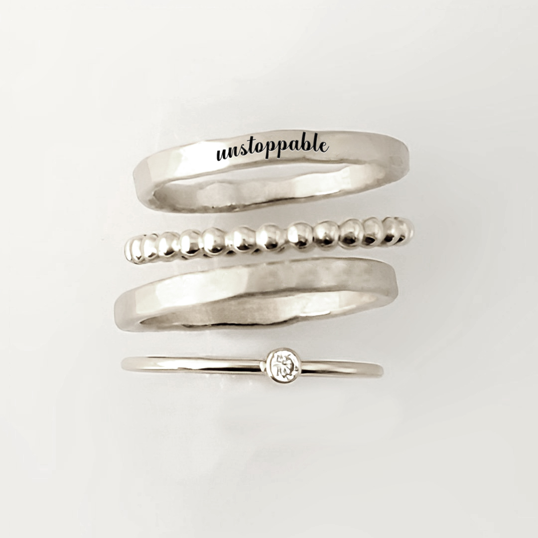 S925 Unstoppable Stacked Ring - 4 Rings Set