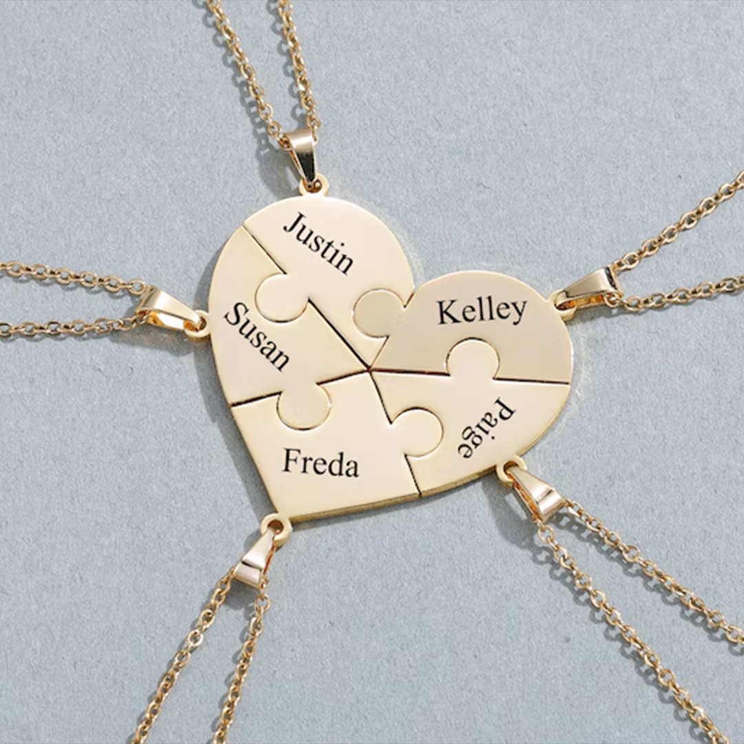 For Mother - Love Puzzle Personalized Name Necklace