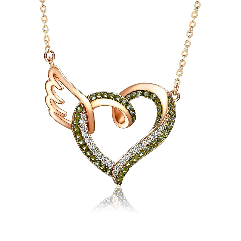 For Memorial - Life And Death Birthstone Love Wings Necklace