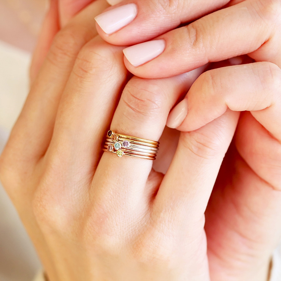 For Mother - Birthstone Customized Stacking Rings