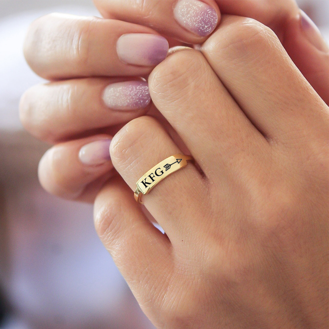 Keep Fucking Going Dainty Bar Ring
