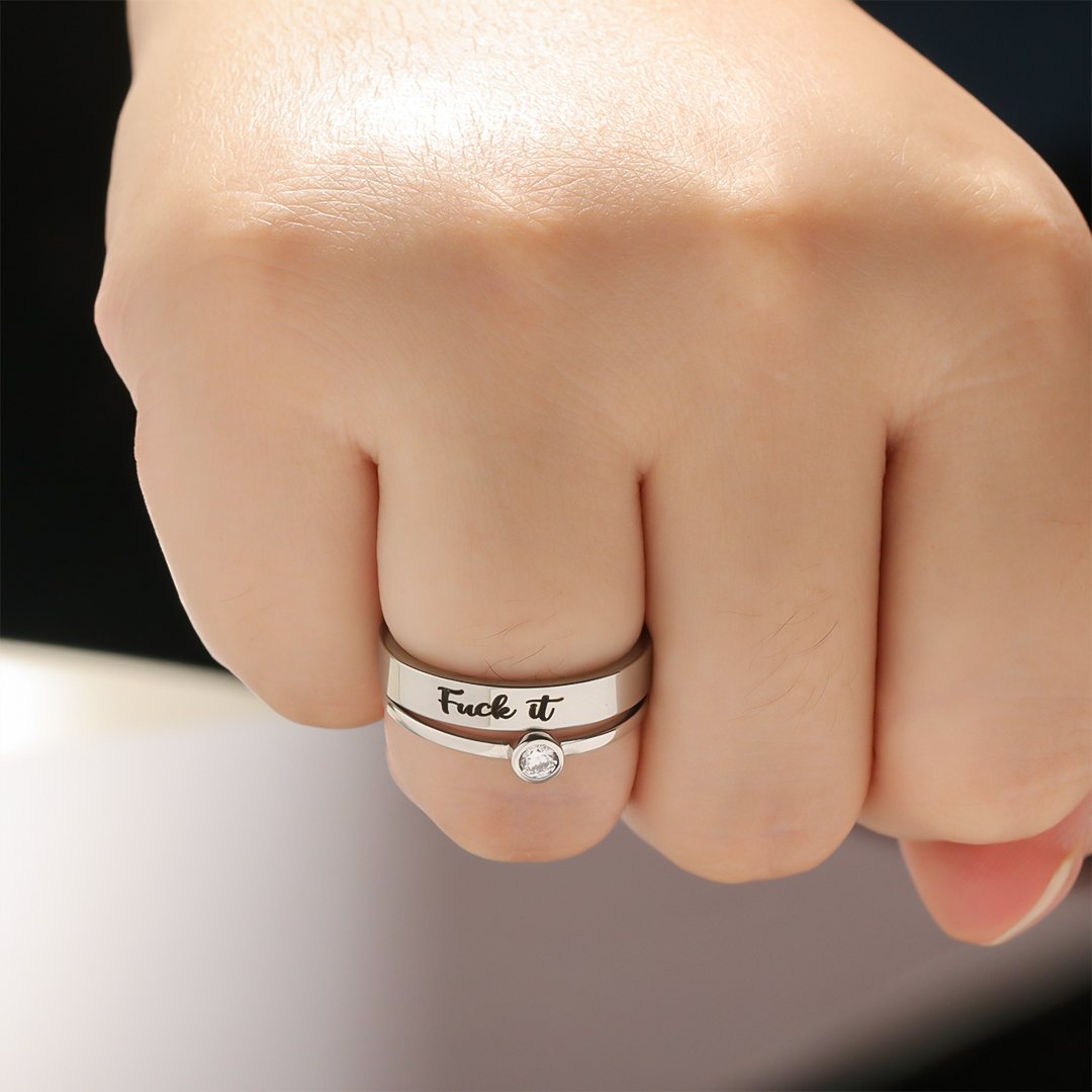 Fuck It Two-tiered Stacking Ring
