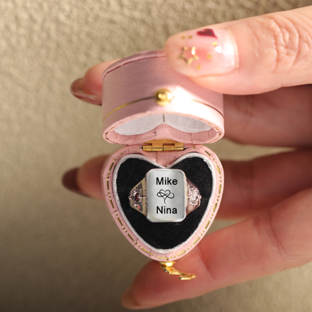 For Love - S925 Name And Birthstone Custom Ring