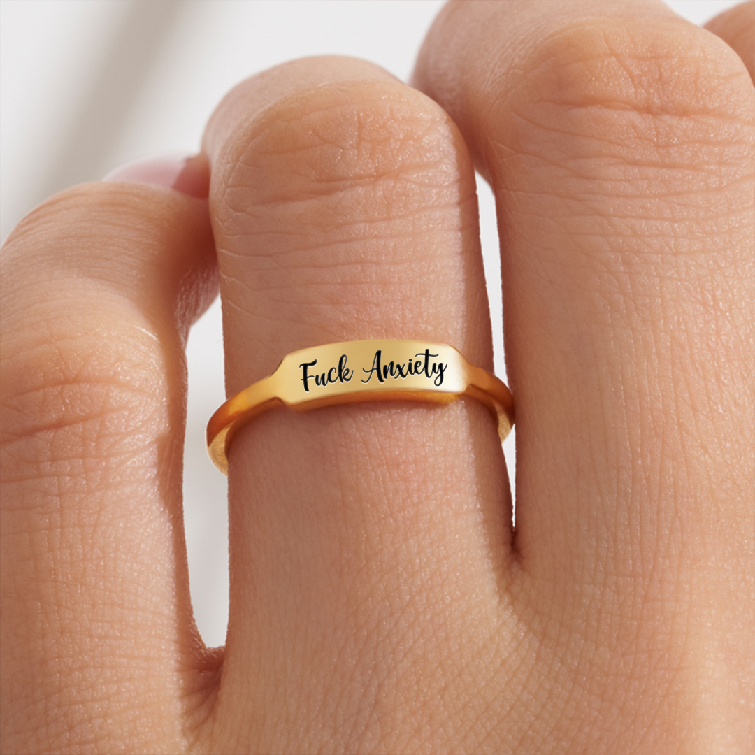 FUCk Anxiety Bar Ring