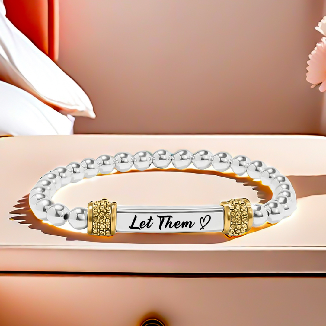 Let Them Dainty Diamond Beaded Stretch Bracelet