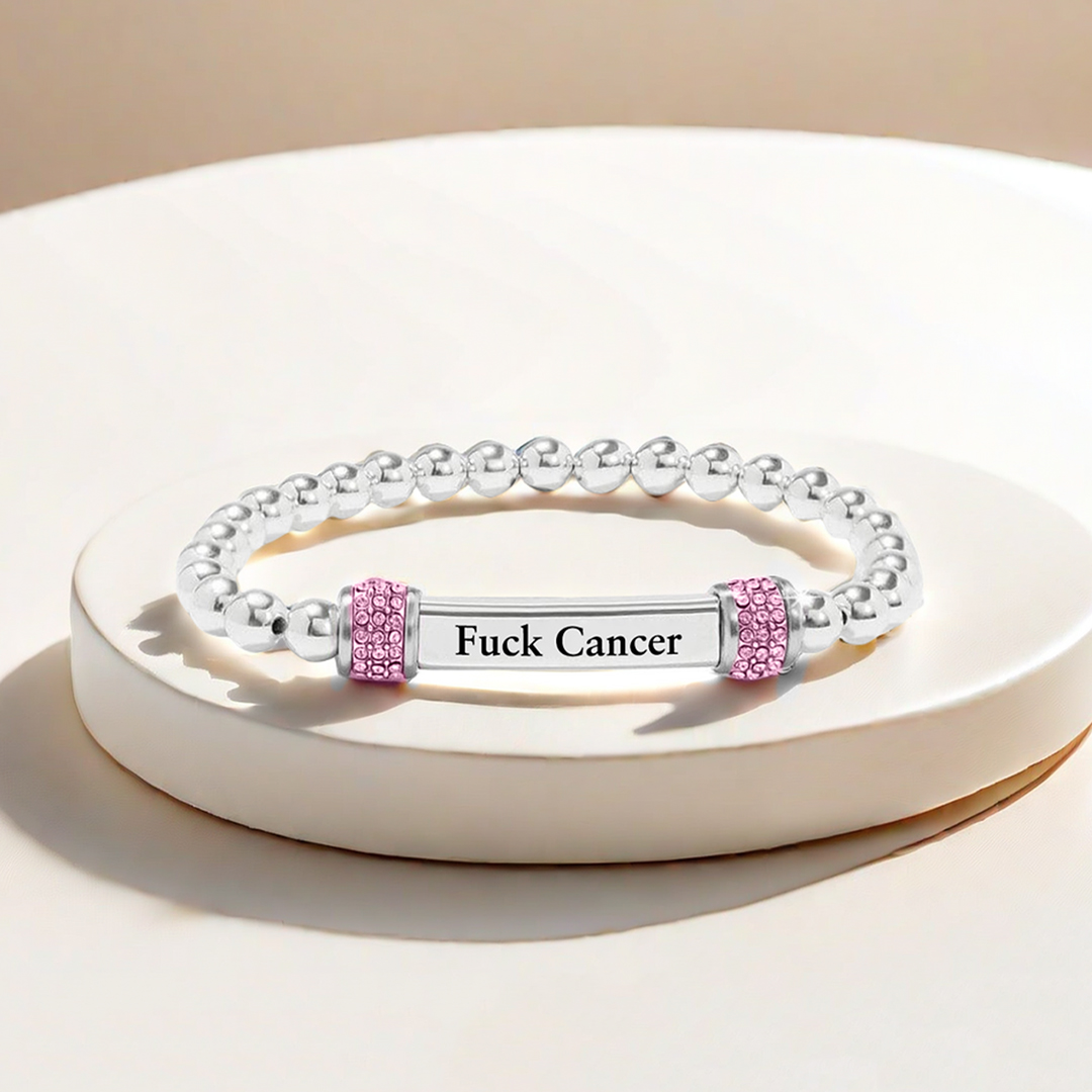 Fuck Cancer With Diamond Bead Bracelet