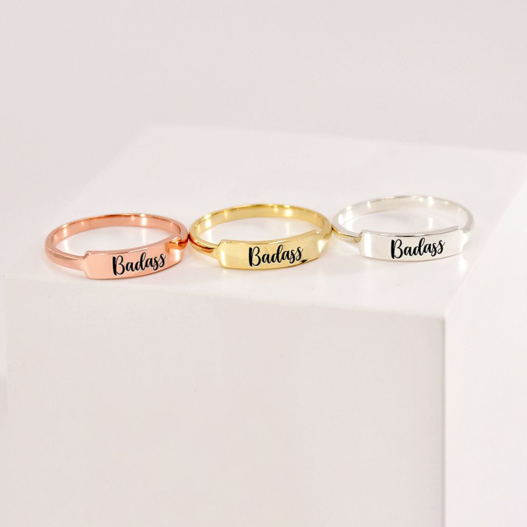 Badass Dainty Bar Ring