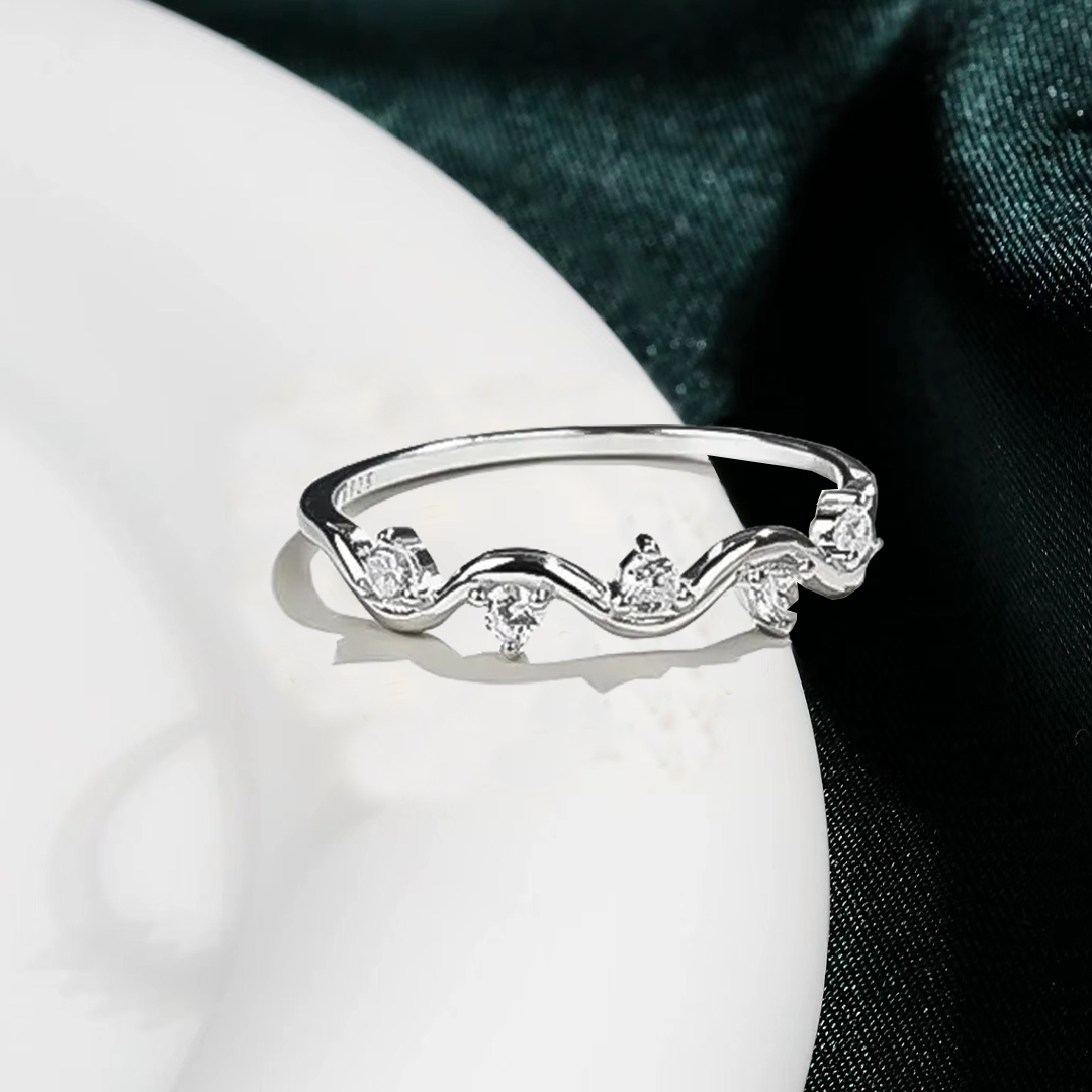 For Self - S925 Ride the Wave Raindrop Ring