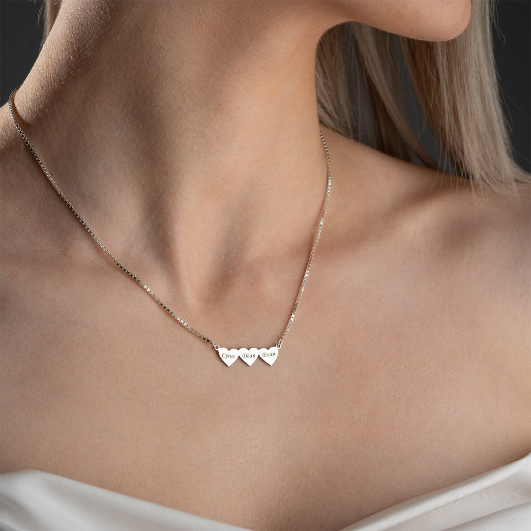 Personalized Name Hearts Necklace