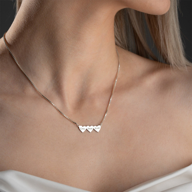 Personalized Name Hearts Necklace