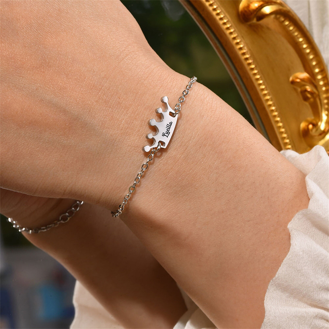 Custom Name Crown Bracelet