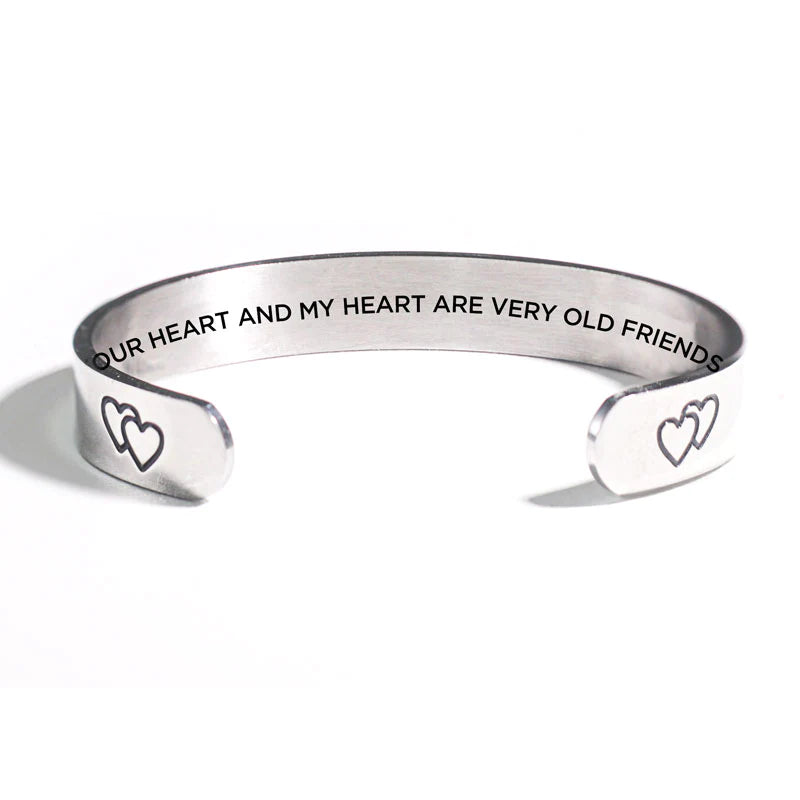 For Friend - Your Heart And My Heart Are Very Old Friends Double Heart Bracelet-37bracelet