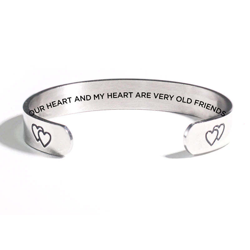 For Friend - Your Heart And My Heart Are Very Old Friends Double Heart Bracelet-37bracelet