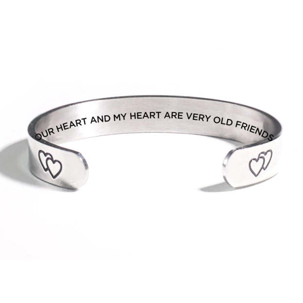 For Friend - Your Heart And My Heart Are Very Old Friends Double Heart Bracelet-37bracelet
