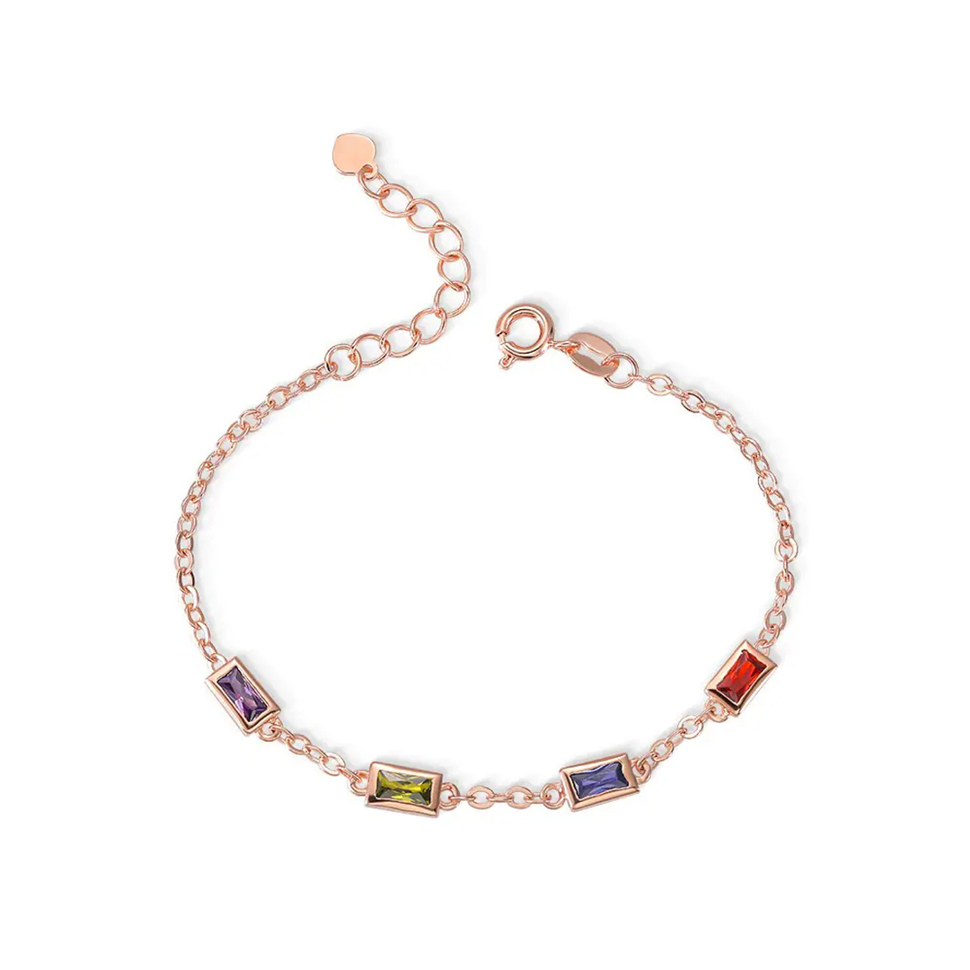 S925 Custom Long Birthstone Bracelet