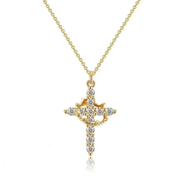Easter Day Special Offer - Jesus Is With You Always Crown Cross Necklace
