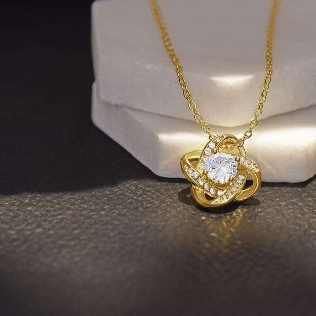 For Mom - To Me You Are The World Knot Necklace