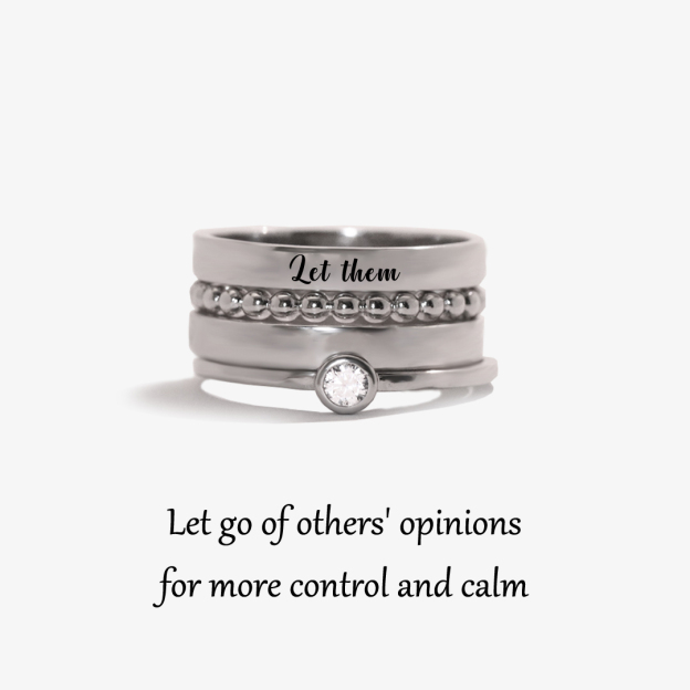 S925 Let Them Stacked Ring - 4 Rings Set