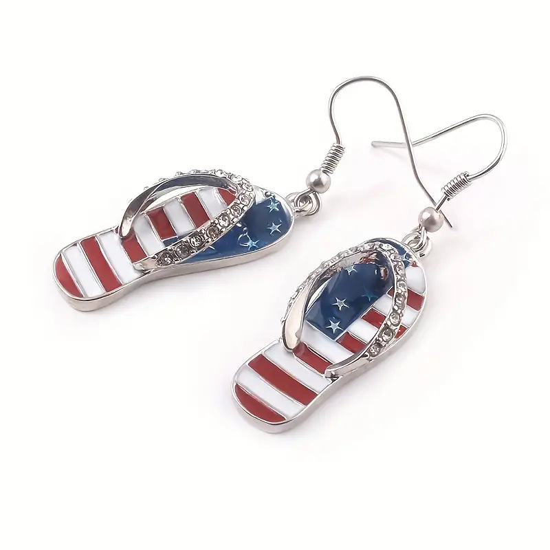 US Flag Slippers Earrings