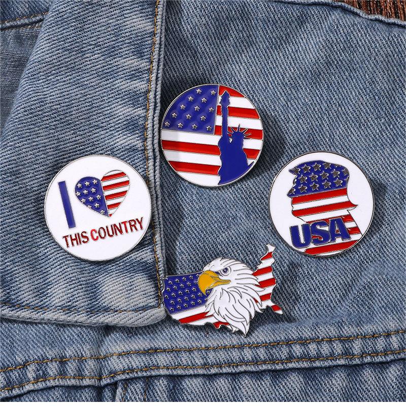 US Flag Circle Pin