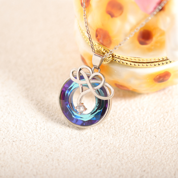For Love - S925 Never Forget That I Love You Crystal Infinity Necklace