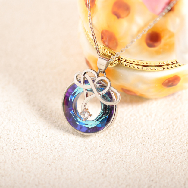 For Love - S925 Never Forget That I Love You Crystal Infinity Necklace