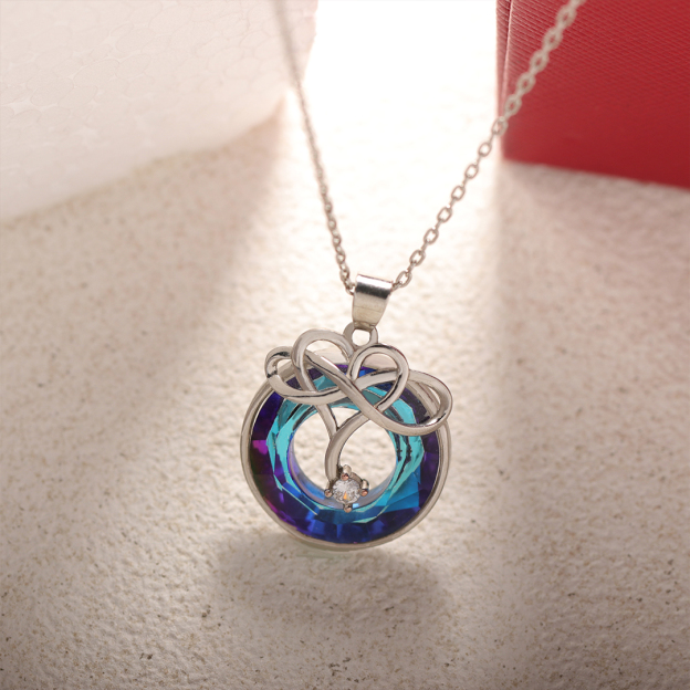For Love - S925 Never Forget That I Love You Crystal Infinity Necklace