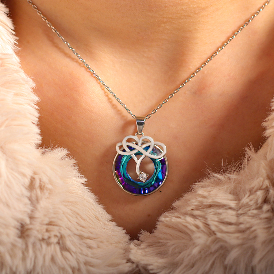 For Love - S925 Never Forget That I Love You Crystal Infinity Necklace